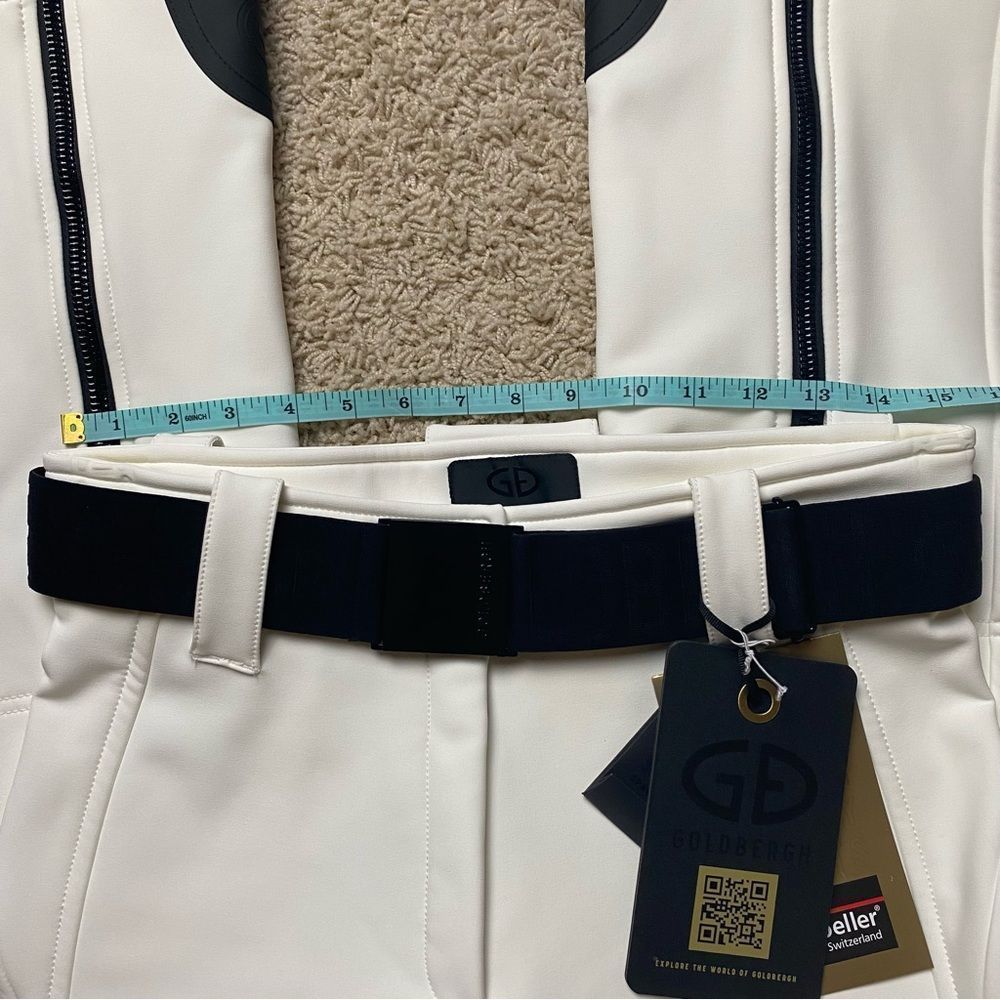 Goldbergh Pippa Belted Ski Pants White Black NWT US 10 - Picture 2 of 7